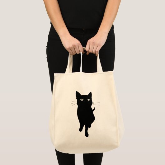 Zwarte kattekatje tote bag (Voorkant (product))