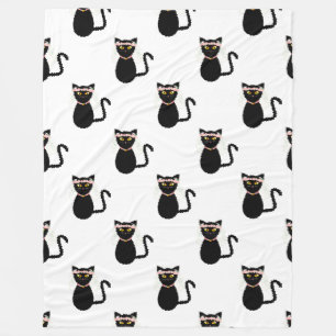 Zwarte katten 60x80 fleece deken