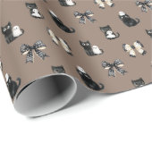 Zwarte katten, bogen en geesten cadeaupapier (Rol Hoek)