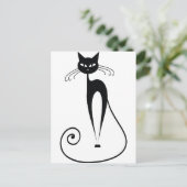 Zwarte katten briefkaart (Staand voorkant)