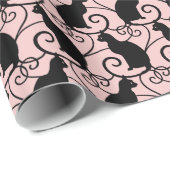 Zwarte katten cadeaupapier (Rol Hoek)