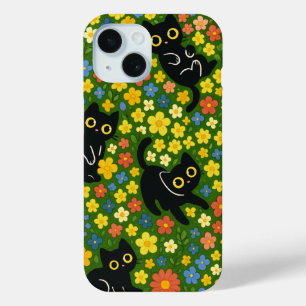 Zwarte Katten Cute Zwarte Katten Bloemrijke Weid