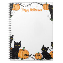 Zwarte katten en pompoen Happy Halloween
