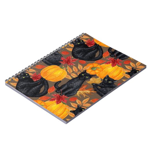 Zwarte katten en pompoenen 2 notitieboek (Linkerzijde)