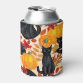 Zwarte katten en pompoenen blikjeskoeler (Blikje Voorkant)