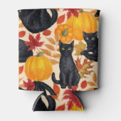 Zwarte katten en pompoenen blikjeskoeler (Voorkant)