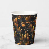 Zwarte katten en pompoenen papieren bekers (Links)