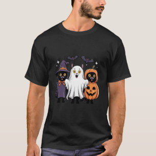 Zwarte Katten Geest Heks Halloween Kostuum Mannen T-shirt