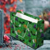 Zwarte katten geesten vleermuizen groen patroon Ha Groot Cadeauzakje