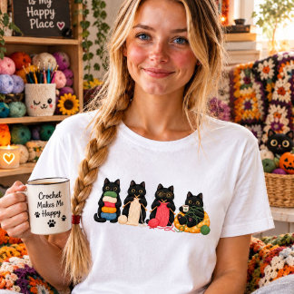 Zwarte katten haakshirt, Kattenliefhebber Breister Tri-Blend Shirt
