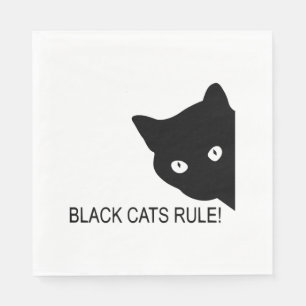 Zwarte katten heersen servet