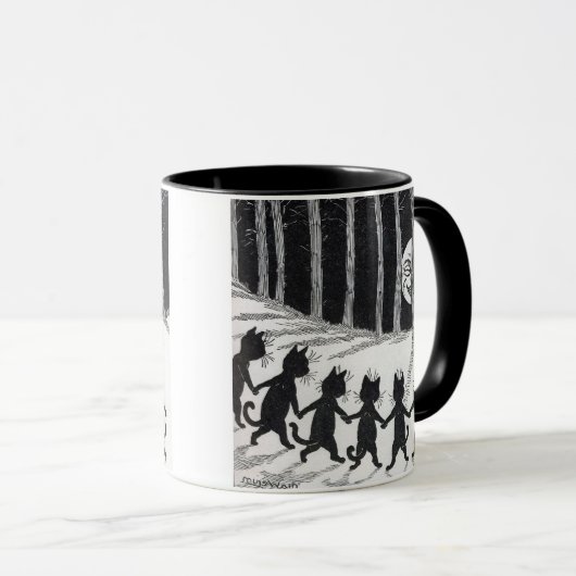 Zwarte katten houden handen in maanlicht · Louis W Mok (Voorkant rechts)