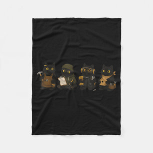 Zwarte Katten Houtbewerking Timmerman Kat Grappig Fleece Deken