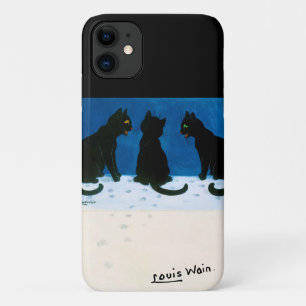 Zwarte katten in de sneeuw, Louis Wain iPhone 11 Hoesje