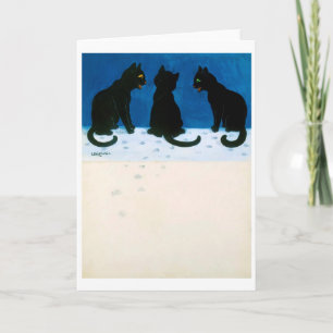 Zwarte katten in de sneeuw, Louis Wain Kaart