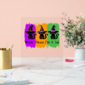 Zwarte katten in heks Petten Essential T-shirt Acryl Bord (Huwelijk)