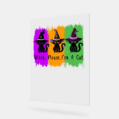 Zwarte katten in heks Petten Essential T-shirt Acryl Bord (Hoek)