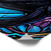 Zwarte katten in het Glas in lood Poster (Hoek)