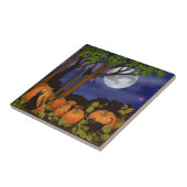 Zwarte katten in Pumpkin Patch Tile Tegeltje (Zijkant)