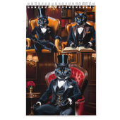 Zwarte katten in smokings. Katten zijn net mensen Kalender (Hoes)