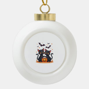 Zwarte katten in spookkostuum - Schattige vrouwen  Keramische Bal Ornament