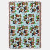 Zwarte Katten Kerstcadeaus Patroon Deken (Voorkant Verticaal)