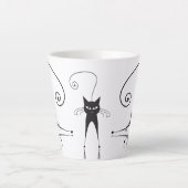 Zwarte katten latte mok (Voorkant)