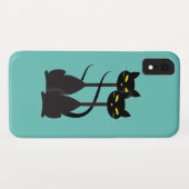 Zwarte katten met lange nekjes Case-Mate iPhone case (Achterkant (horizontaal))