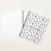 Zwarte Katten Naadloos Patroon Aangepaste Naam Planner (Display)
