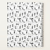 Zwarte Katten Naadloos Patroon Aangepaste Naam Planner (Achterkant)