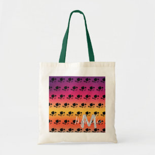 Zwarte katten Ombre Rainbow Name Library Boeken Tote Bag