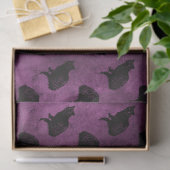 Zwarte katten op Paarse ontkoppeling Tissuepapier (Geschenk)