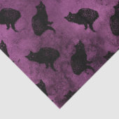 Zwarte katten op Paarse ontkoppeling Tissuepapier (Detail)