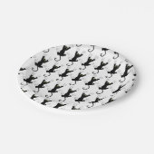 Zwarte katten papieren bordje (Gekanteld)