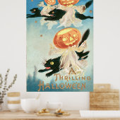 zwarte katten poster (Keuken)