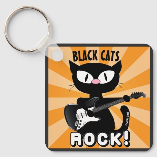 ZWARTE KATTEN ROCK! Persoonlijke sleutelhanger (Voorkant)