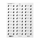 Zwarte katten, silhouet, aangepast adresetiket etiket (Full Sheet)