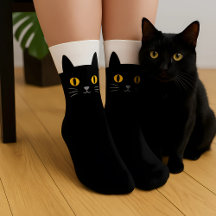 Zwarte Katten Soks Cadeau voor Kattenliefhebbers