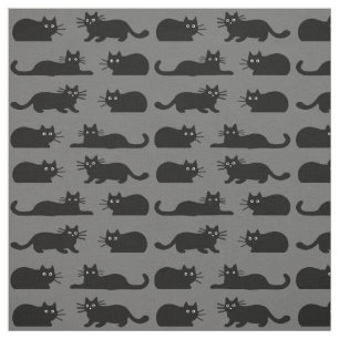 Zwarte katten   Spookkatten   Koolkatten gepattere Stof