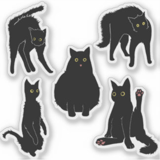 Zwarte katten  sticker