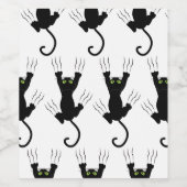 Zwarte katten wijn etiket (Enkel label)