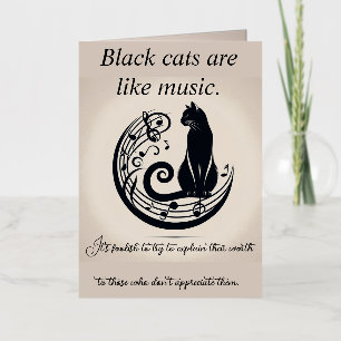 Zwarte katten zijn als een muziekkaart folie wenskaart