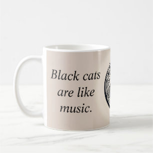 Zwarte katten zijn als een muziekkaart koffiemok