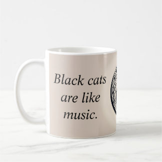 Zwarte katten zijn als een muziekkaart koffiemok