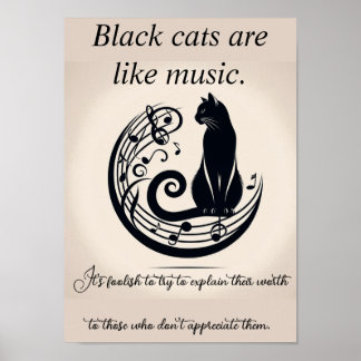 Zwarte katten zijn als muziek poster