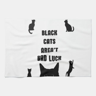Zwarte katten zijn geen pech theedoek