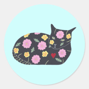 Zwarte kattenbloemen Planten Katten kunnen Sticker