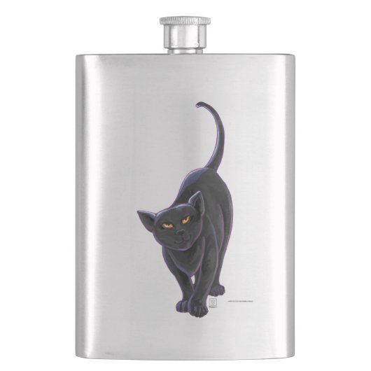 Zwarte kattencadeaus en Accessoires Heupfles (Voorkant)
