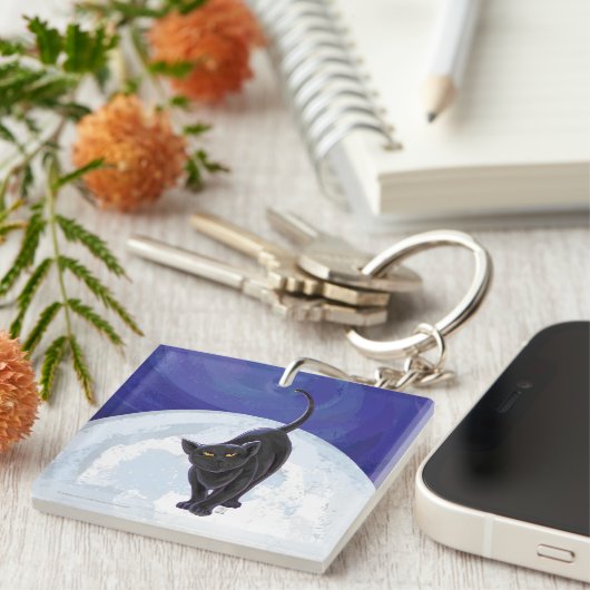 Zwarte kattencadeaus en Accessoires Sleutelhanger (Voorkant Rechts)