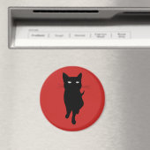 Zwarte kattenkattenkattengotisch kat magneet (Insitu (Vaatwasser))